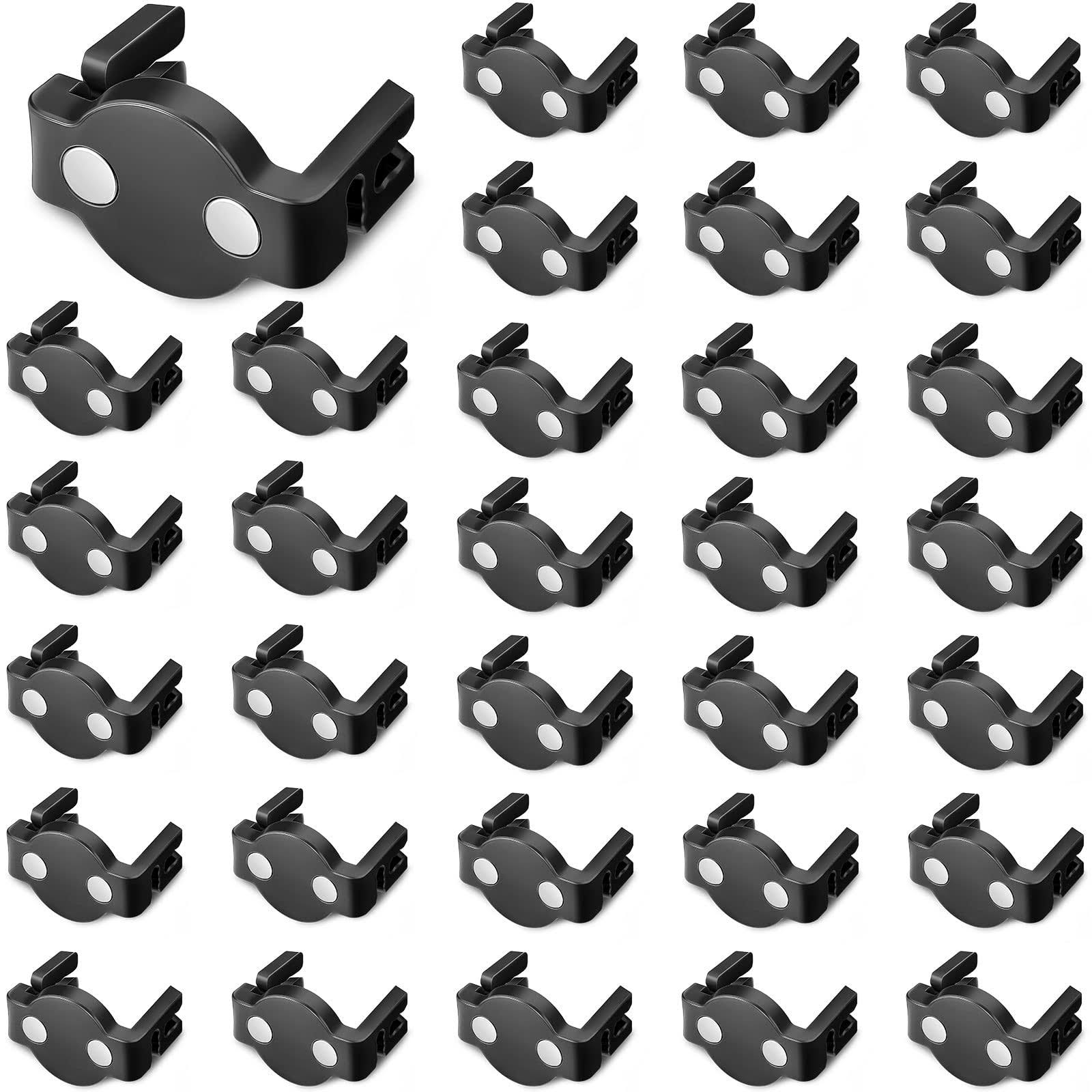 Frienda Magnetic C9 Socket Clips Magnetic Christmas Light Clips for Outdoor Patio Lighting (Black,30 Pieces)