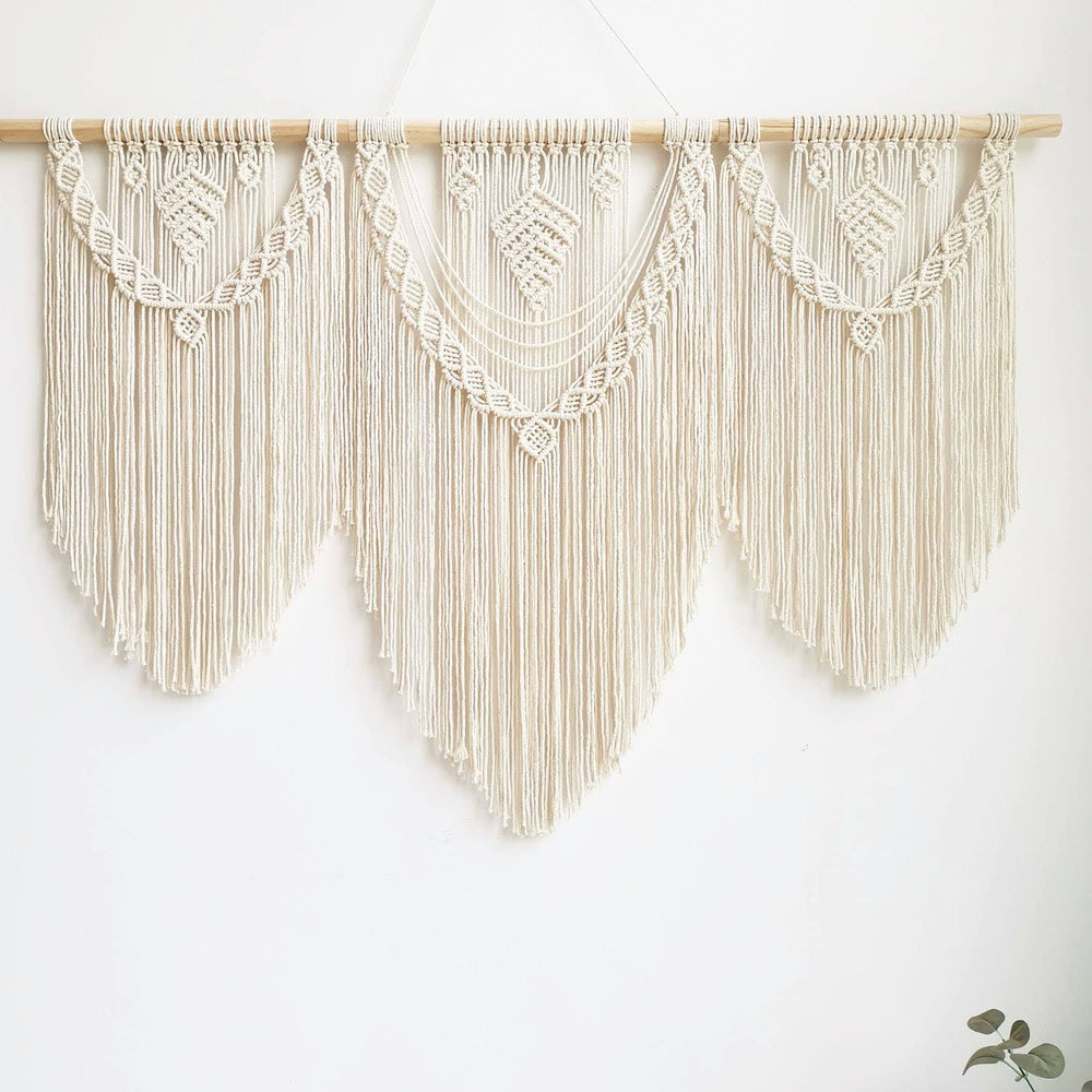 guzhiou Large Macrame Wall Hanging - Boho Tapestry Macrame Wall Decor Art- Chic Bohemian Handmade Woven Tapestry Home Decoration